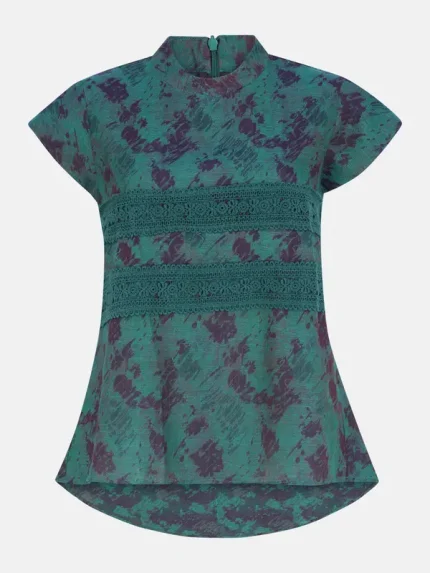 GreenPurple Textured Viscose Taaga Top
