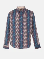 Multicolour Printed Cotton Partywear Shirt